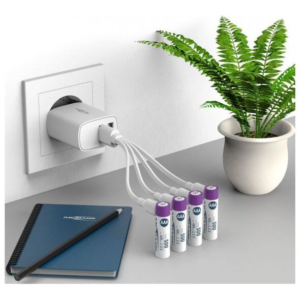 Ansmann ANSMANN 1311-0028 Li-Ion επαναφορτιζόμενες μπαταρίες Micro AAA τύπου 500 (ελάχ. 400 mAh) Κουτί 4 συσκευασιών 14092988 4013674193967