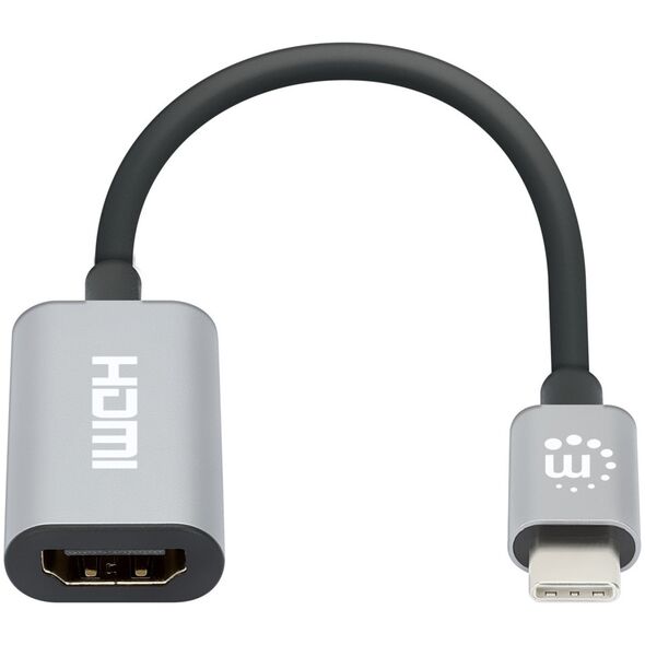 Adapter USB Manhattan Manhattan 153973 adapter kablowy 0,11 m USB Type-C HDMI Szary