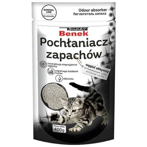 Super Benek Pochłaniacz Zapachów Kota z Węglem 400g
