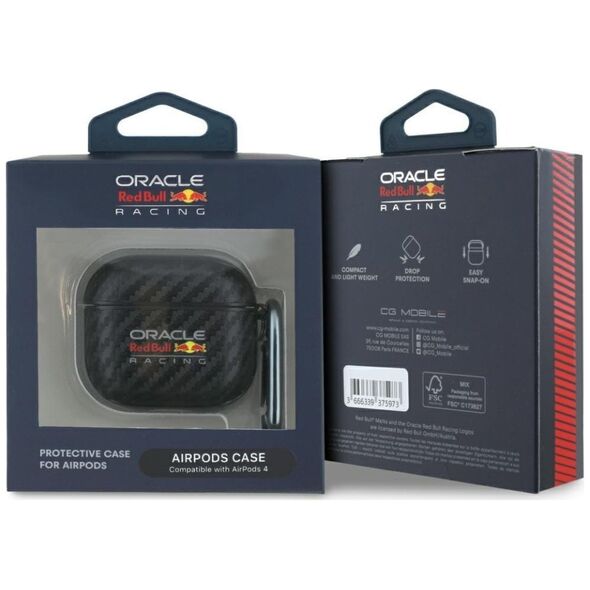 Red Bull PU Carbon Logo Case for AirPods 4 Black