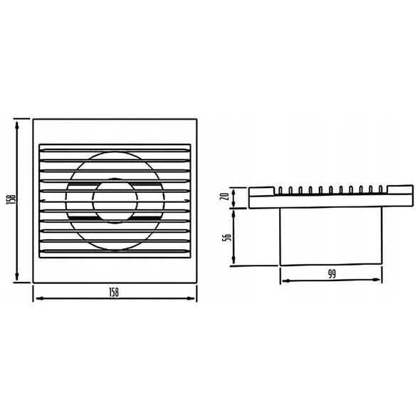 Household fan DOSPEL Rico 100WP, DN100, with switch