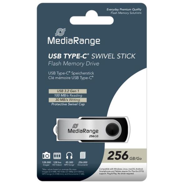 MediaRange USB 3.2 Gen1 Type-C® flash drive, 256GB (MR1955) έως 12 άτοκες Δόσεις