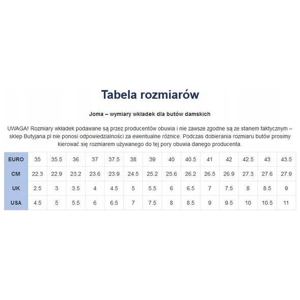 Joma CR111 Lady 2516 CR111LS2516 białe 37