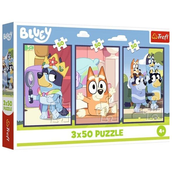 PUZZLE 3x50  Rodzina Bluey 34890