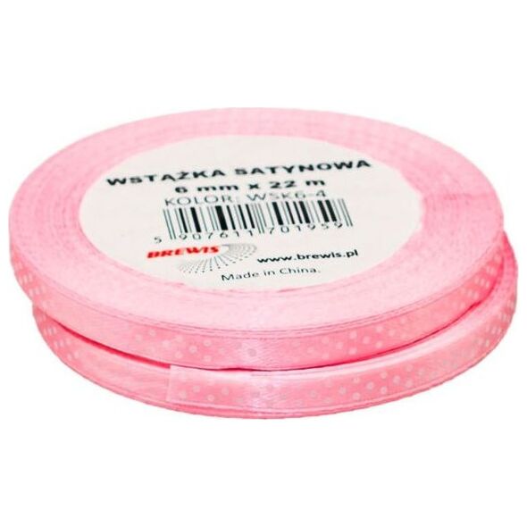 BREWIS Wstążka satynowa BREWIS kropki 6mm WSK6-4 Brewis