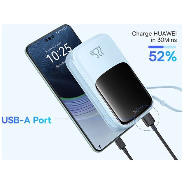 Power bank 10000mAh Qpow Pro+ 22.5W USB-C - niebieski BASEUS