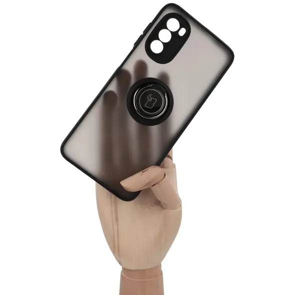 Bizon Case Hybrid Ring Motorola Moto G52 / G82 smoky with a black frame