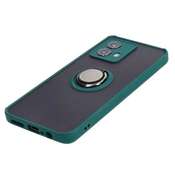 Bizon Case Hybrid Ring Motorola Moto G84 5G smoky with a dark green frame