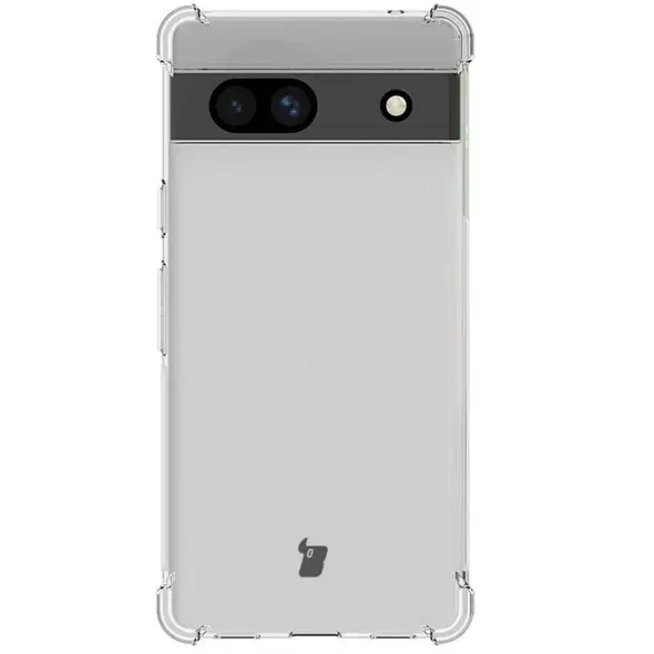 Bizon Case Clear Pack case + 2x screen glass + lens glass Google Pixel 7A clear