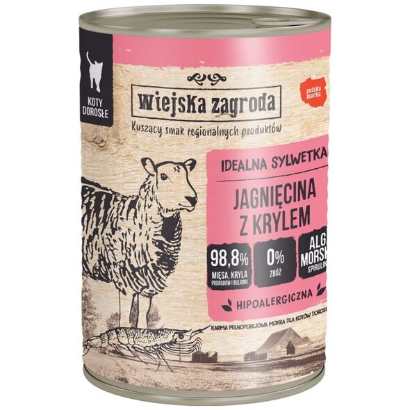 Karma sucha dla kota Jagnięcina z krylem (dorosły) 400g