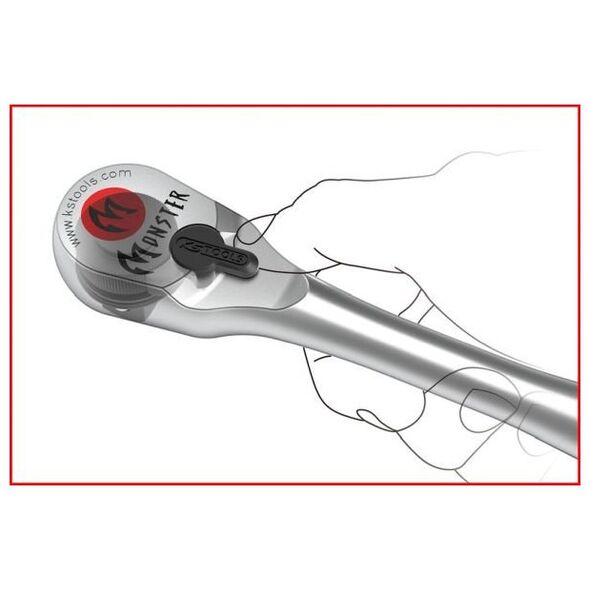 KS Tools Terkšlė 1/4´´ Monster, 80 dantų, KS Tools