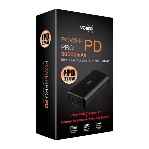 Powerbank Verico Verico Power Pro PD Powerbank 30.000mAh schwarz
