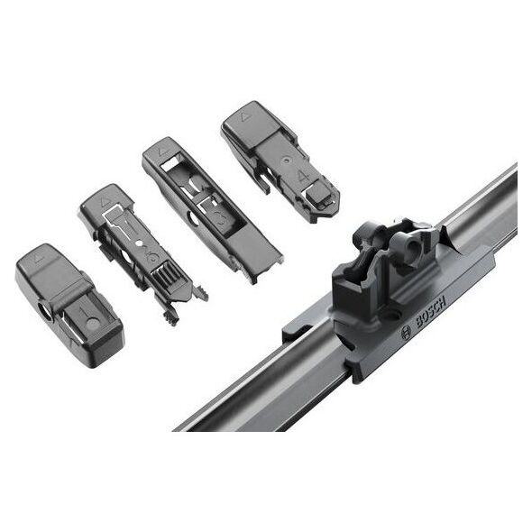 Car wiper without frame BOSCH, 700 mm, 4 mounting adapters