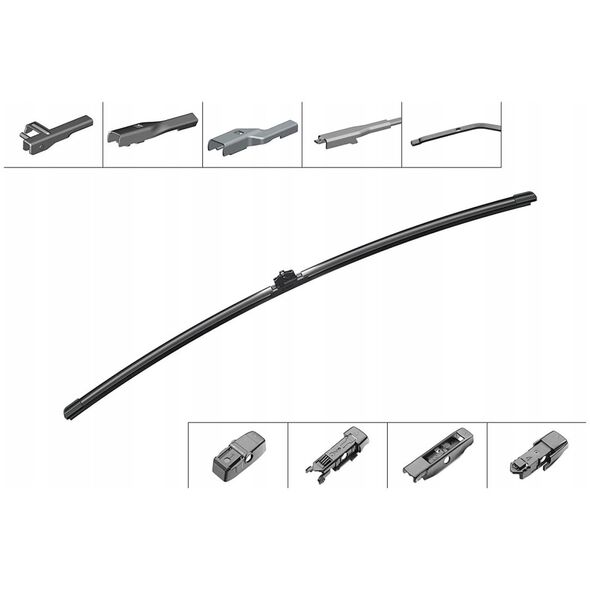 Car wiper without frame BOSCH, 700 mm, 4 mounting adapters