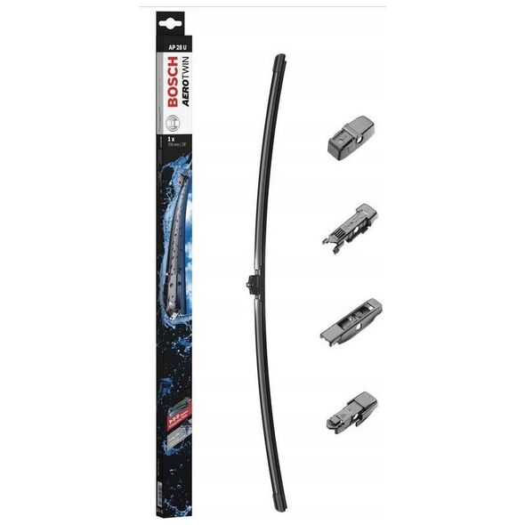 Car wiper without frame BOSCH, 700 mm, 4 mounting adapters