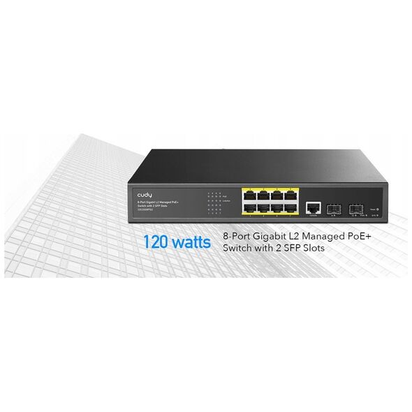 Switch Cudy Switch CUDY GS2008PS2 8-Port Gigabit L2 Managed PoE+ 120W 2xSFP