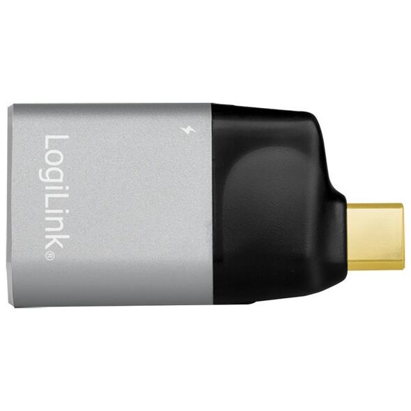 LOGILINK CUA0203 Adapter USB typu C C/M na HDMI-A+USB-C 4K PD aluminium czarny/szary