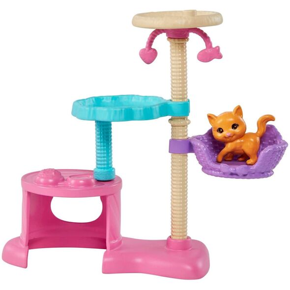 Lalka Barbie Barbie Mattel Barbie doll and kitten scratching post playset