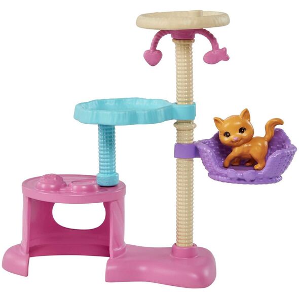 Lalka Barbie Barbie Mattel Barbie doll and kitten scratching post playset