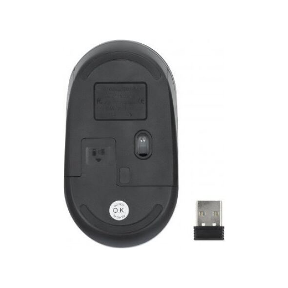 Mysz Manhattan MANHATTAN Performance III Optische Wireless USB-A Maus schwa
