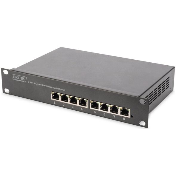 Szafa Digitus Zestaw Szafa rack 10" + Switch + Patch panel + Akcesoria (DN-10-SET-1-B)