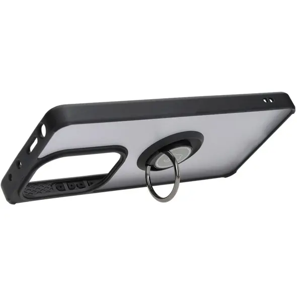 Bizon Case Hybrid Ring Xiaomi Poco M6 Pro 4G / Xiaomi Redmi Note 13 Pro 4G smoky with a black frame