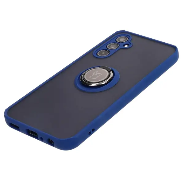 Bizon Case Hybrid Ring Samsung Galaxy M34 5G smoky with a navy blue frame