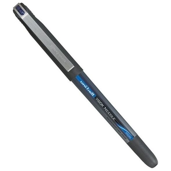 Bic Uni Vision 185 Needle Point Roller Blå,skrivefarve blå, Micro, rør spids (udsalg,restparti prisen er for 12stk)