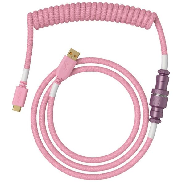 Glorious Glorious GMMK Coiled Cable Pixel Pink, Spiralkabel, USB-C/USB-A - pink