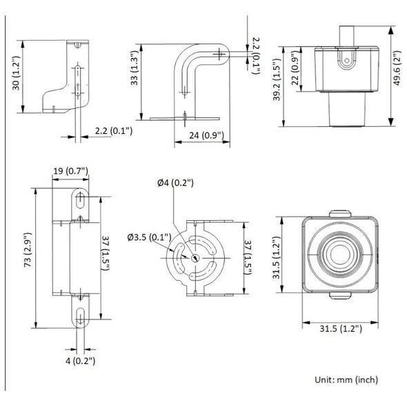 Kamera IP Hikvision Hikvision pinhole cube DS-2CD2D25G1/M-D/NF F2.8 (juoda, 2 MP)