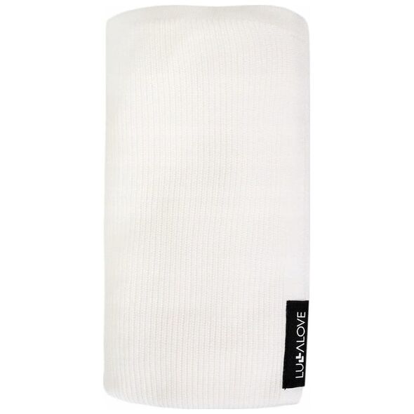 LullaLove Lekki dzianinowy kocyk 90x90cm mgiełka kokos Lullalove