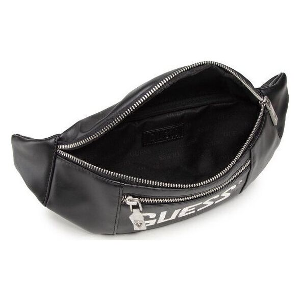 Guess, Salameda, Leather, Textile Fanny Pack, Black, 29,5/39 x 14 x 7 cm, For Men For Men