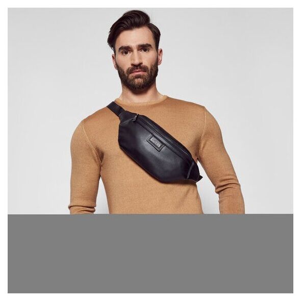 Guess, Kidney, Textile Fanny Pack, Trouse Pouche, Black, 21/30 x 15 x 7.5 cm, For Men For Men