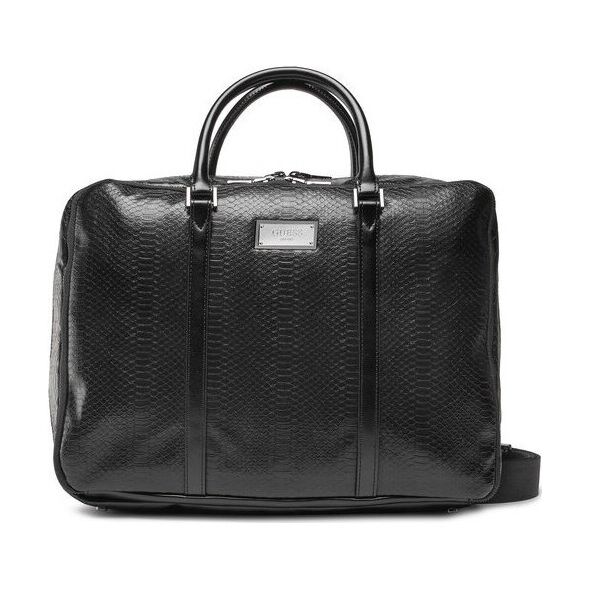 Guess, Guess, Leather, Leather Briefcase, Laptop Compartiment, Black, 40 x 30 x 9 cm, For Men For Men
