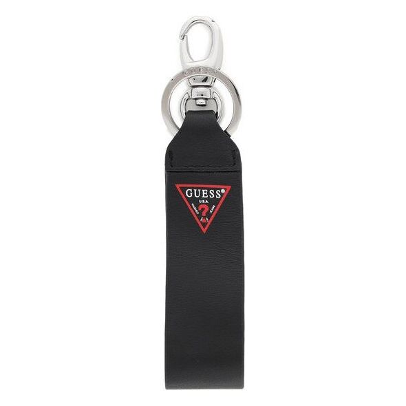 Set Guess: Guess, Leather Keyring, Black + Daelon, Leather Wallet, Small Billfold, Red/Black, For Men Unisex