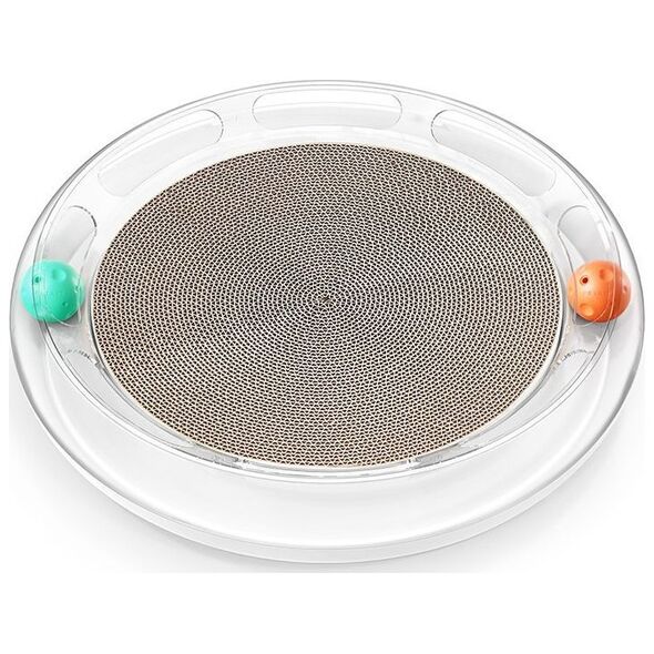 Petkit PETKIT FUN, 4 in 1 Cat Scratcher, Made of ABS, inside the ball track there is Orange ( Bells inside) and Green balls( Catnip inside). 330 mm Round Rest and Play Zone.