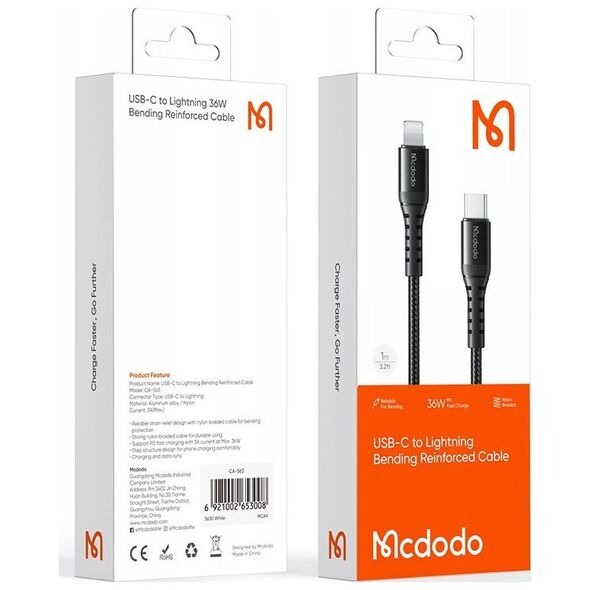 Kabel USB Mcdodo USB-C - Lightning 0.2 m Czarny