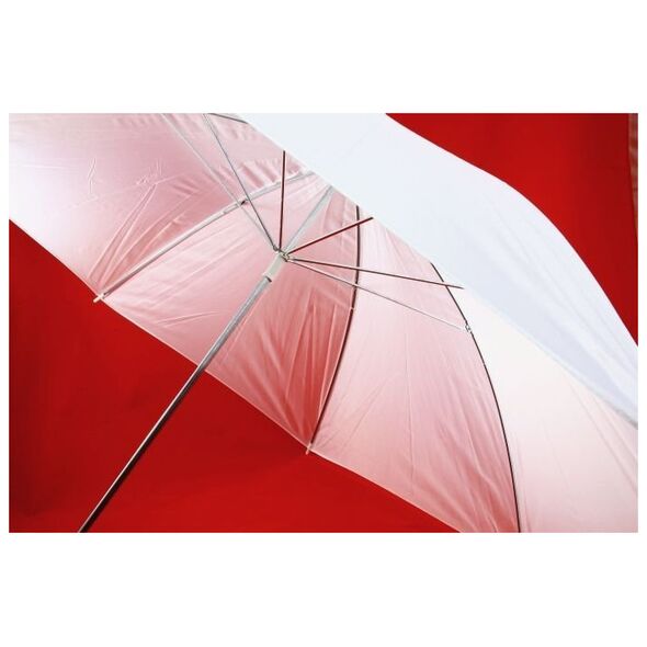 Massa Parasolka 2w1 BiaŁa - Dyfuzor + OdbijajĄca - Srebrna / 110 Cm