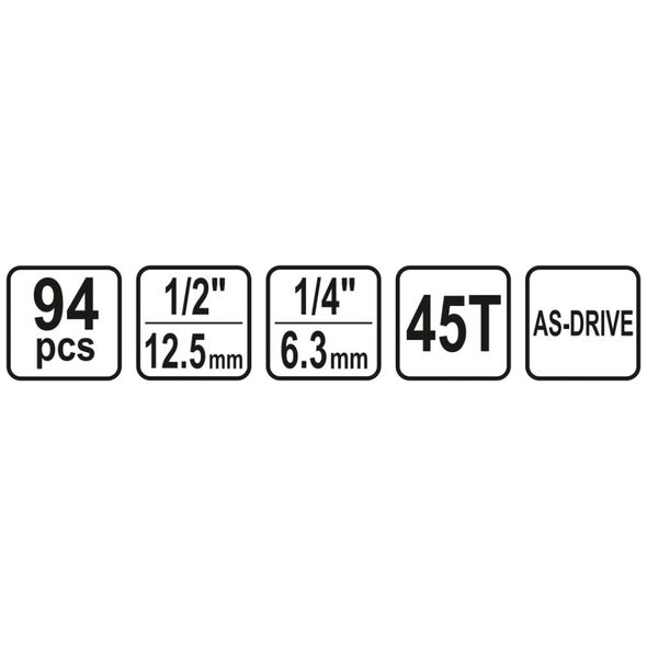 Zestaw narzędzi Sthor 94 el. (58687)