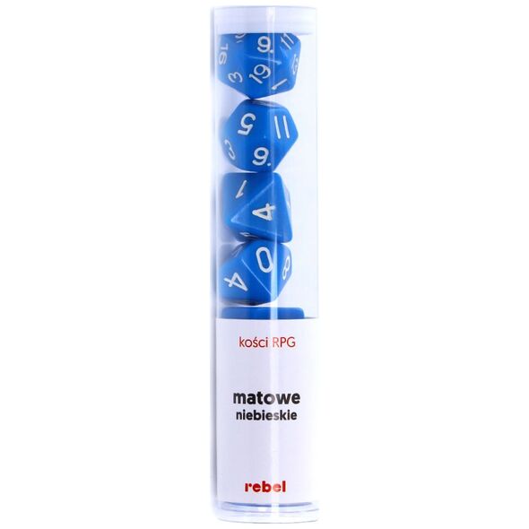 Rebel Komplet kości RPG matowe niebieskie (106188)