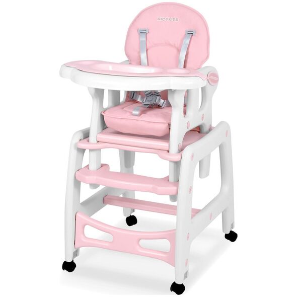 Ricokids Krzesełko do karmienia Sinco 5w1 różowe (7091)