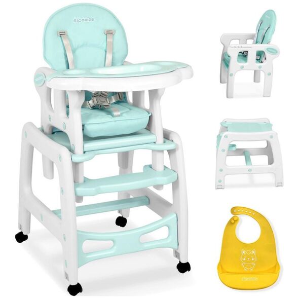 Ricokids Krzesełko do karmienia Sinco 5w1 turkusowe (7092)