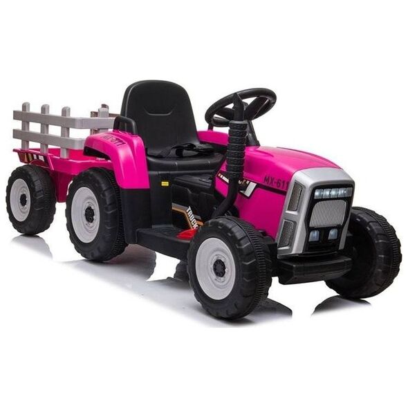 Lean Cars Traktor na Akumulator z Przyczepą XMX611 Różowy