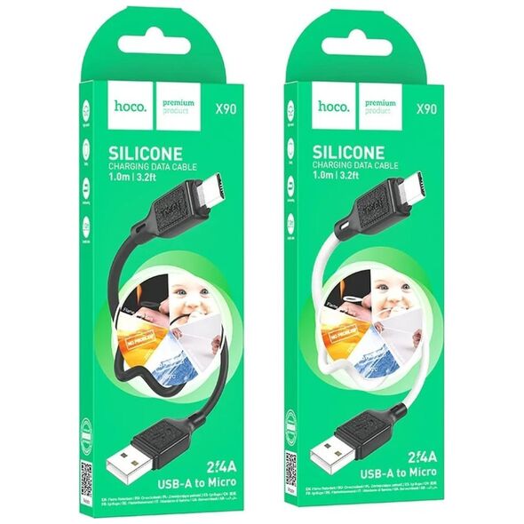 Kabel USB Hoco HOCO kabel USB A do Micro USB 2,4A X90 1 m biały