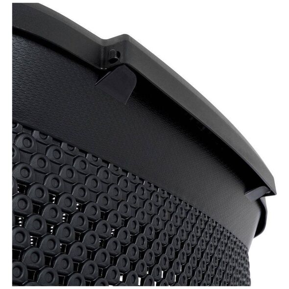 Kosz na pranie Bathroom Solutions Kosz na pranie pojemnik łazienkowy na odzież bieliznę z pokrywą czarny 60 l