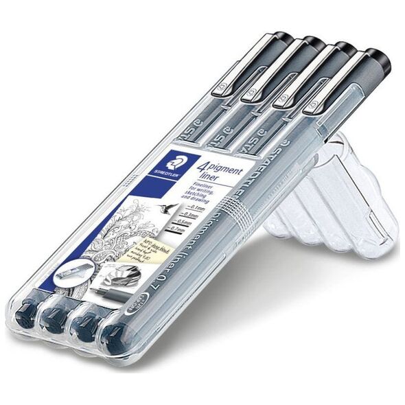 Pisak z atramentem pigmentowym zestaw 4 szt. (0.1 0.3 0.5 0.7mm) Staedtler