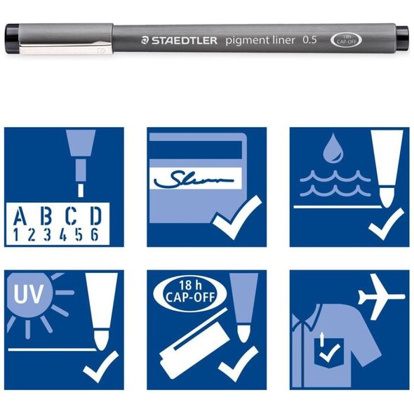 Pisak z atramentem pigmentowym zestaw 4 szt. (0.1 0.3 0.5 0.7mm) Staedtler