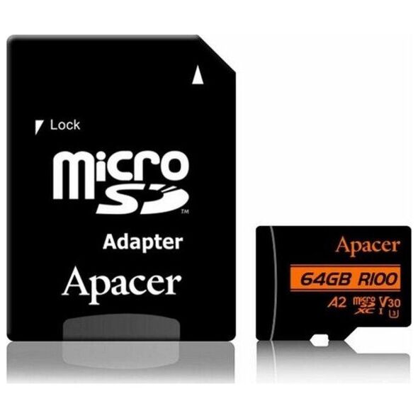 Karta Apacer R100 MicroSDXC 64 GB Class 10 UHS-I/U3 V30 (AP64GMCSX10U8-R)