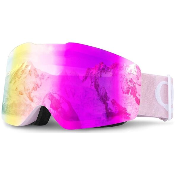 Gogle narciarskie Qunature Pink bezramkowe - różowe