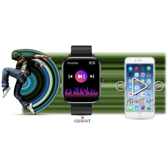 Smartwatch Giewont Smartwatch Giewont Dynamic SmartCall GW230-2 - Carbon/Carbon